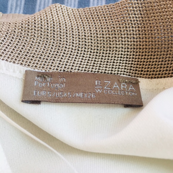 Zara white beige hi low asymmetrical tunic top - Picture 6 of 7